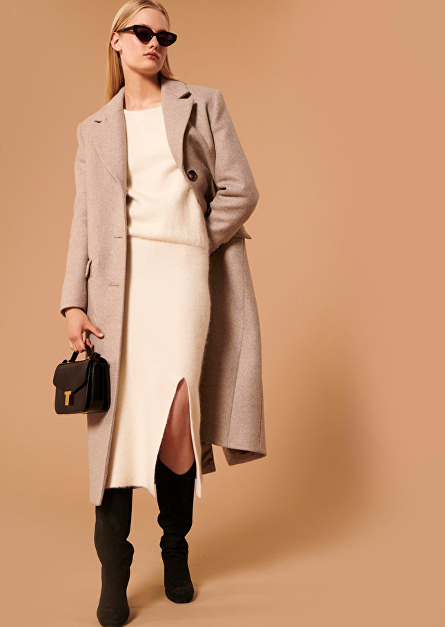 Robe Rhyolisécrue en coton et mohair
