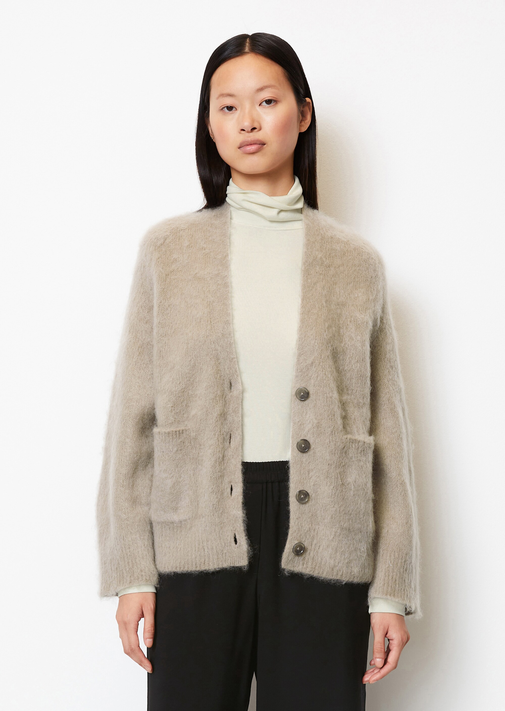 Kuscheliger Flausch-Cardigan oversized aus Mohair-Wolle-Mix
