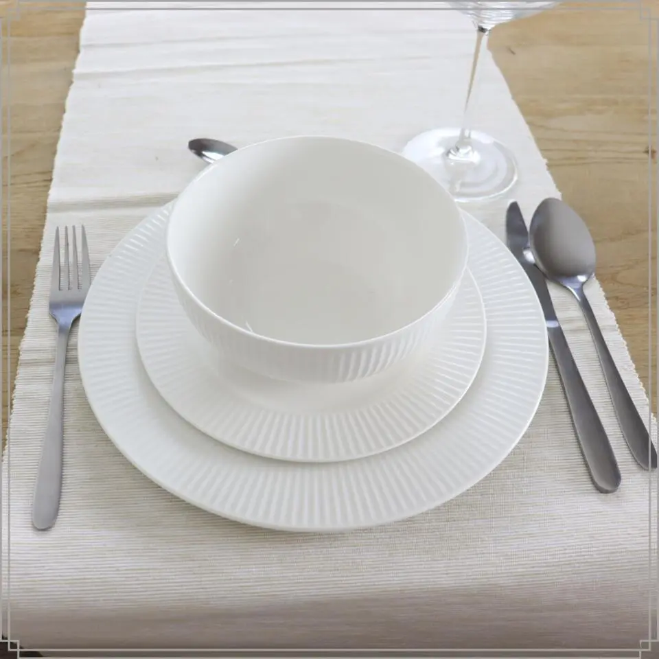 OTIX Dinerborden Bordenset 6 Persoons 27cm Wit Porselein LUNA
