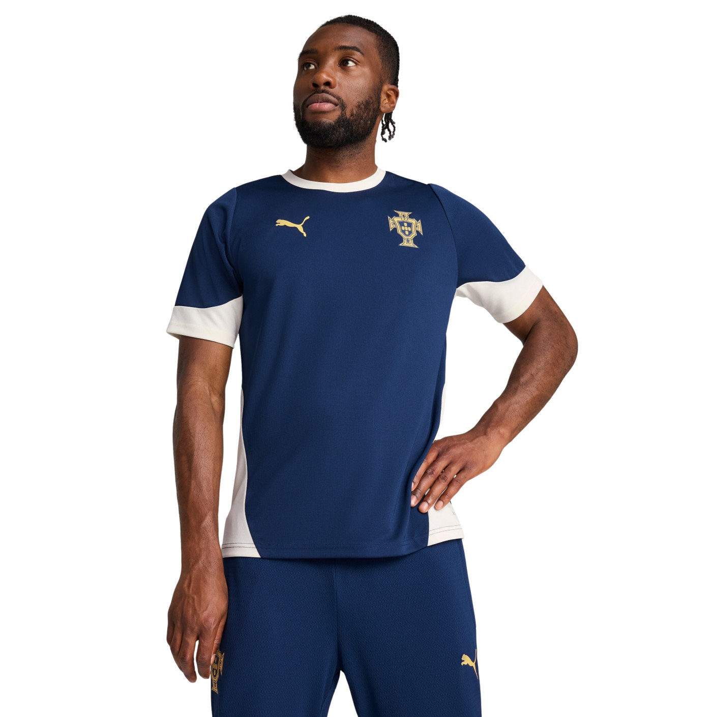 PUMA Portugal Trainingsset 2025-2026 Donkerblauw Gebroken Wit