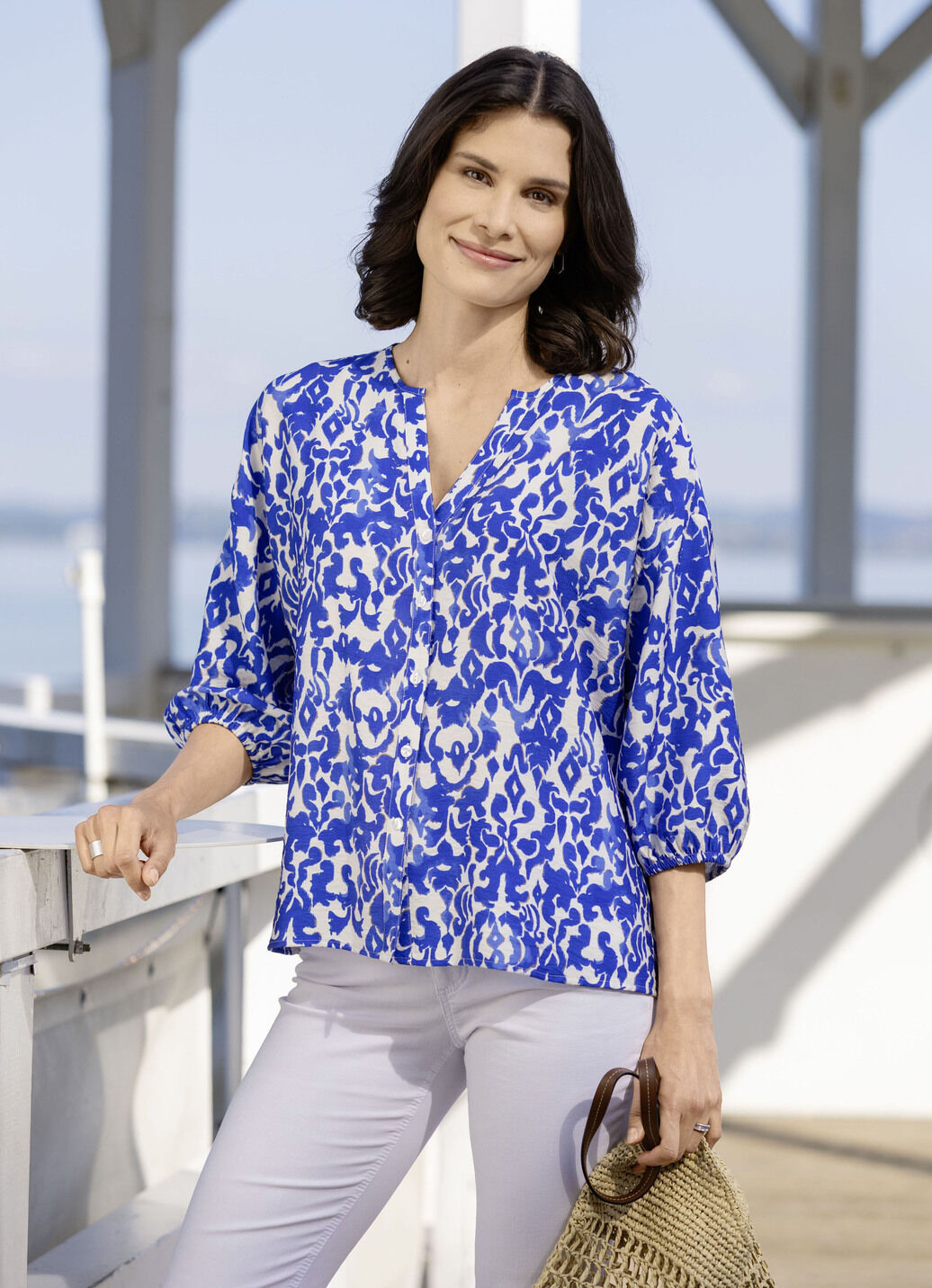 Bluse mit Hemdkragen
