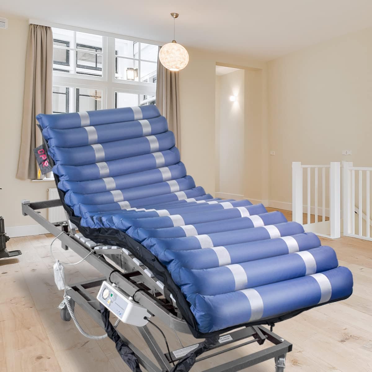 Mobiclinic® pro, Antidekubitusmatratze mit Luft, 200x105x12, 8, Mobi 3 Plus, Wechseldruckmatratze Kompressor, Geräuscharm, 105 cm breit, 17 luftzellen, Für dekubitus Grad i, Ii und iii, Blau