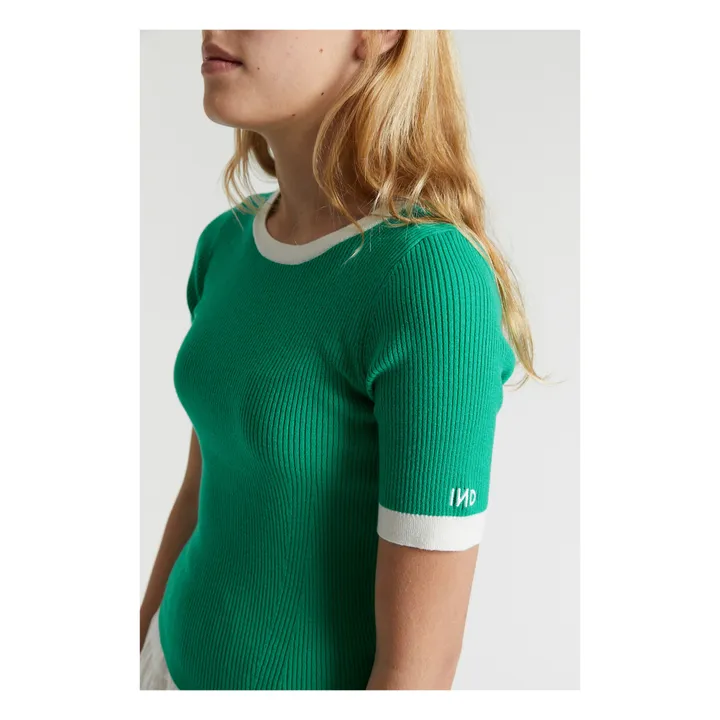 Indee T-shirt Pekin Maille Côtelée  | Vert