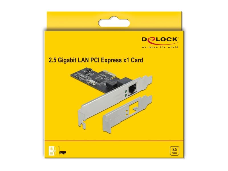 Delock Netzwerkkarte 1x 2.5Gbps LAN, RTL8125B PCI-Express x Delock PCI Express x1 Karte 1 x RJ45 2.5 Gigabit LAN RTL8125