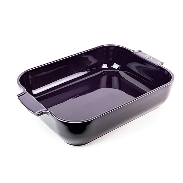 Plat rectangulaire céramique aubergine 40 cm Peugeot