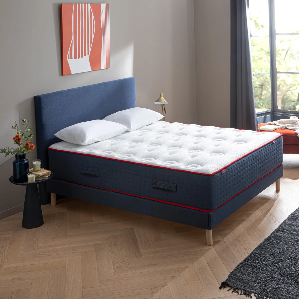 Ensemble - Matelas LE VERITABLE ferme + sommier + tête de lit