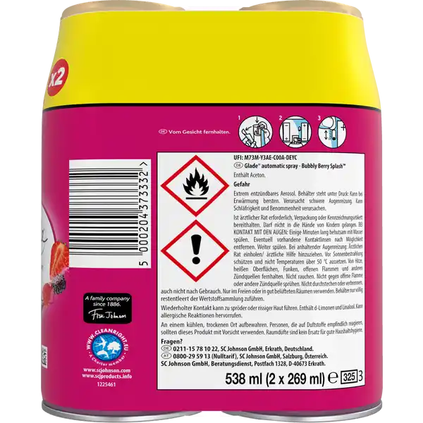 Automatic Spray Lufterfrischer Bubbly Berry Splash Doppelpack