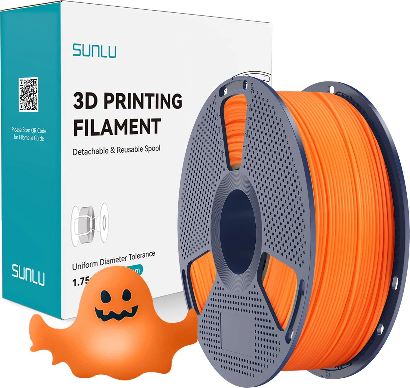 SUNLU  PLA Glow In The Dark Cyber Orange, 1,75 mm / 1000 g    Im Dunkeln leuchtendes PLA in Cyber Orange
