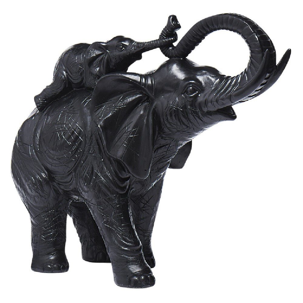 Elephant et son bébé décoration en résine