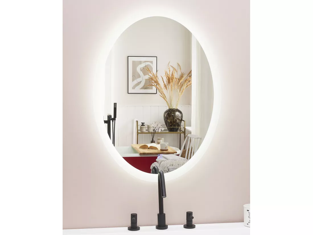 Miroir de salle de bain LED VIRIAT 60 cm 80 cm Argenté