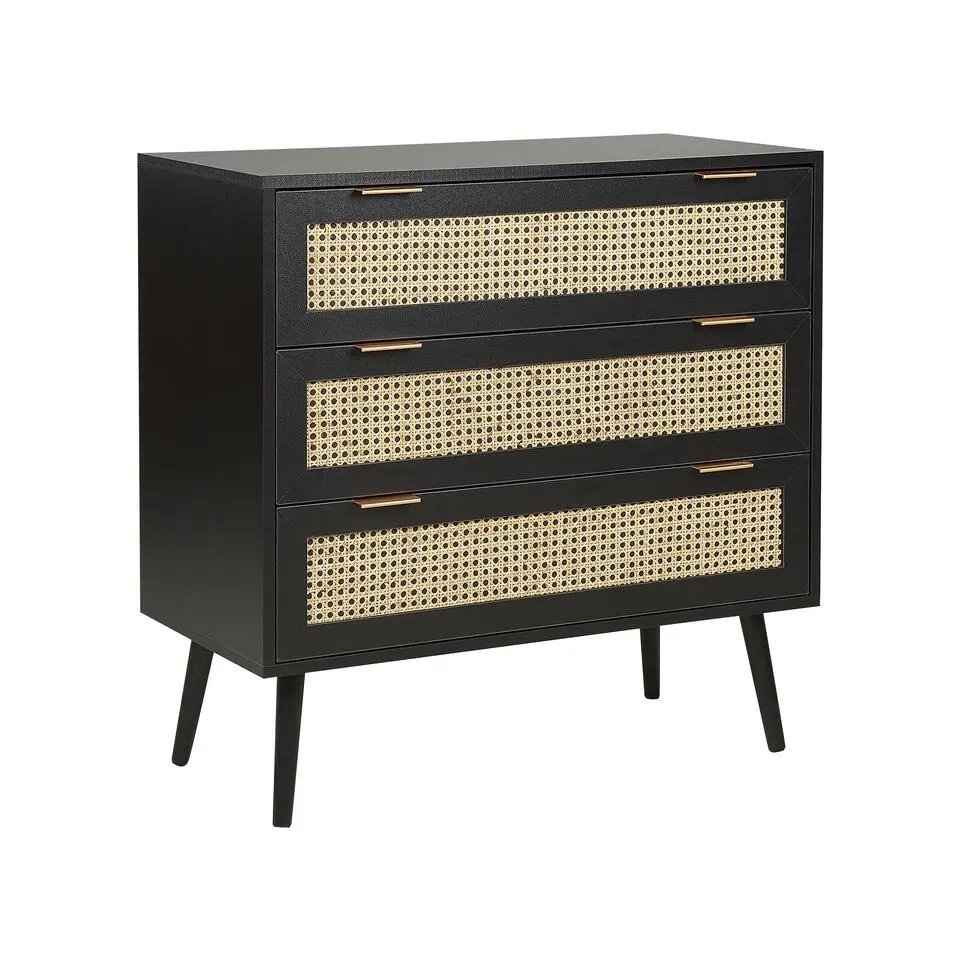 OPOCO - Commode - Zwart - Rotan