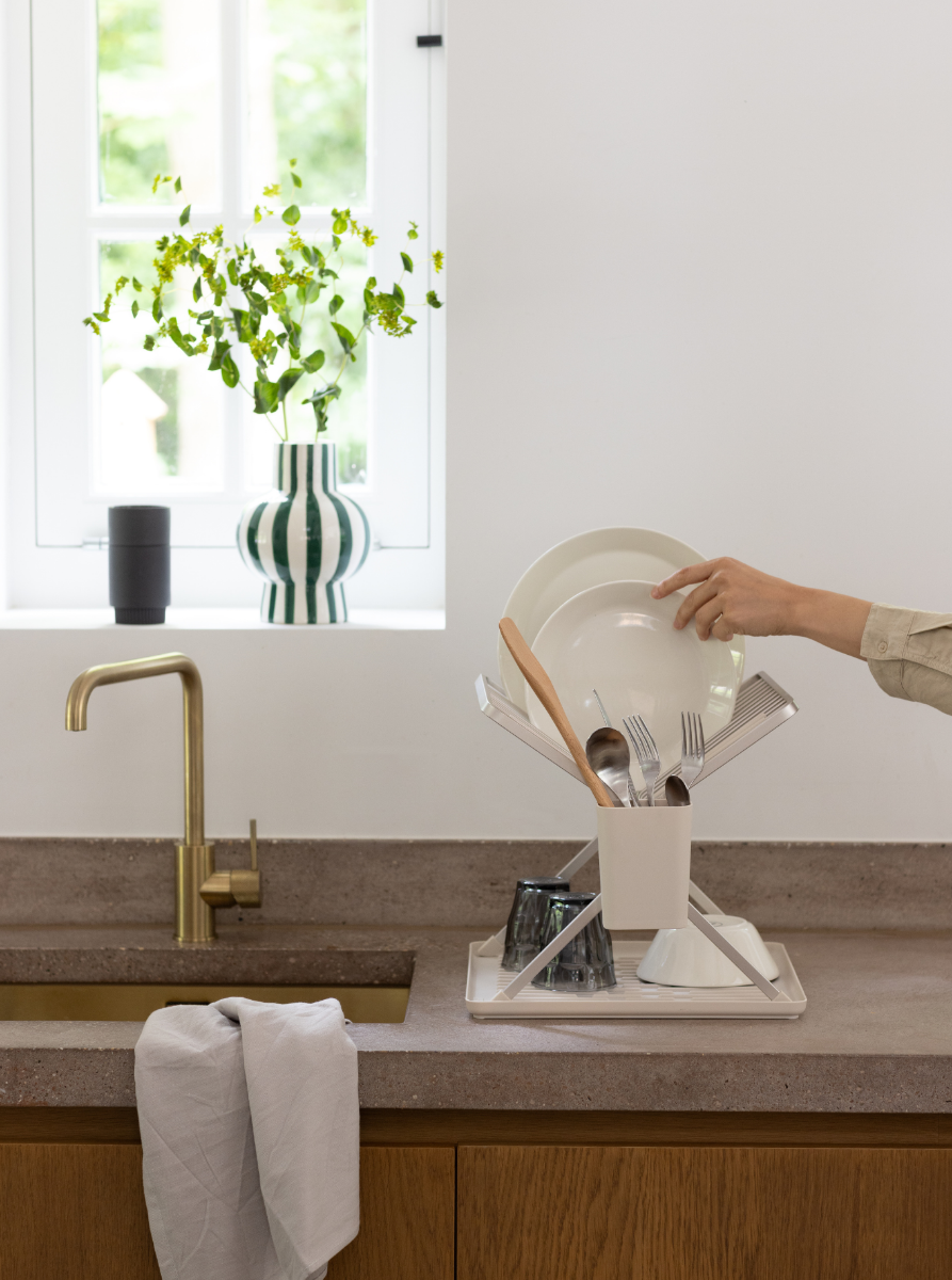 SinkSide Inklapbaar afdruiprek - Soft Beige