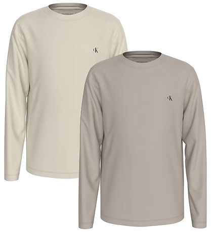 Calvin Klein Bluse - 2er-Pack - Brust Mono - Turteltaube/Chateau