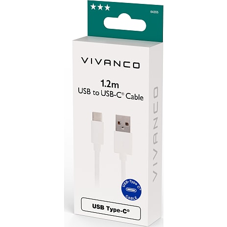 Vivanco USB til USB-C kabel 1,2m - hvid