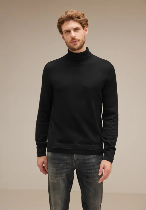 Pullover mit Rollkragen - Black