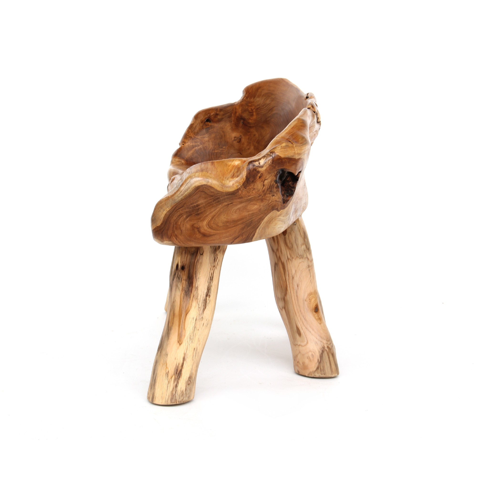 Wurzelholz-Bank, Teak natur, B 120 cm, H 85 cm, L 60 cm von fischer's lagerhaus