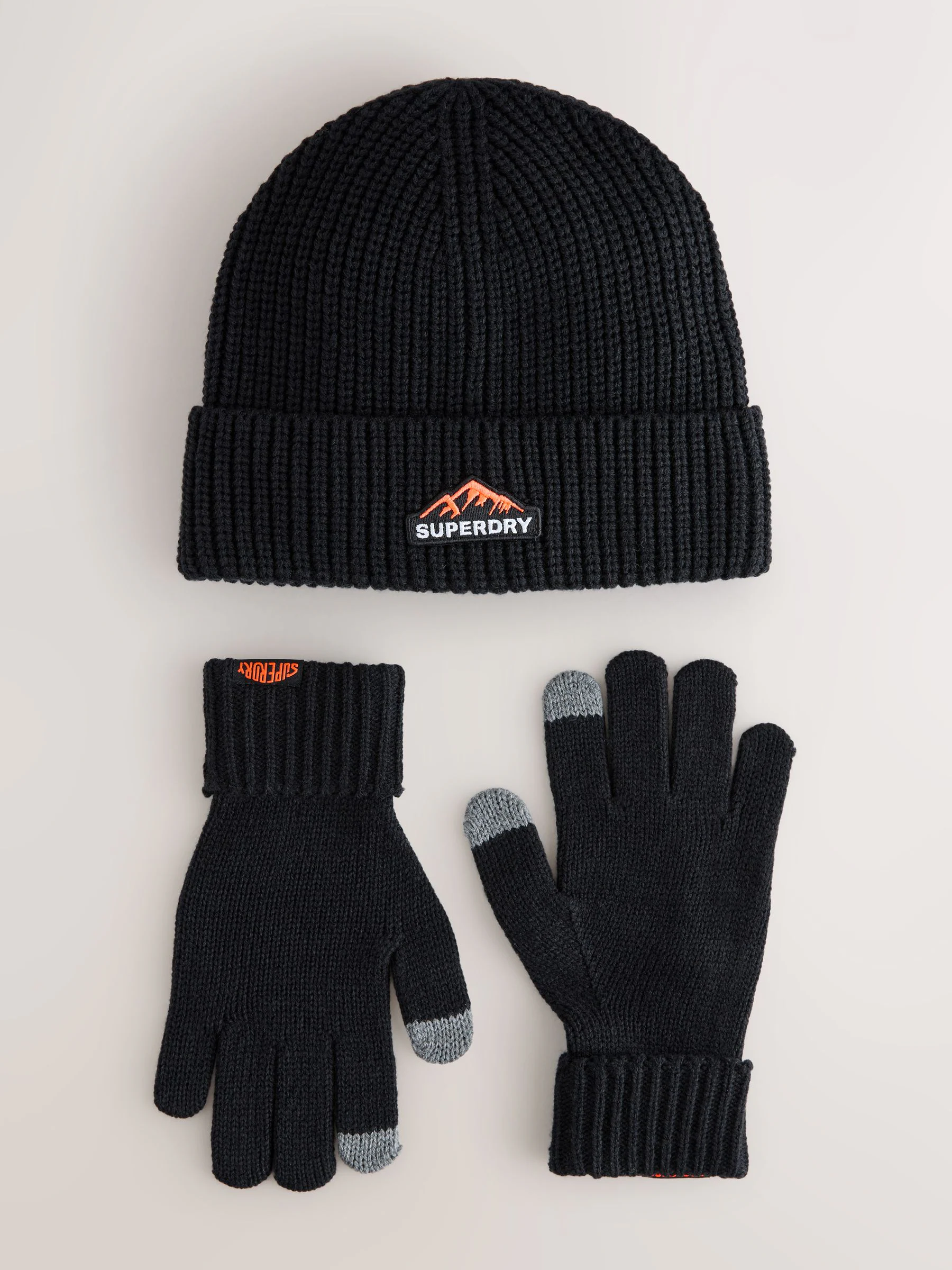 Superdry Beanie and Gloves Set