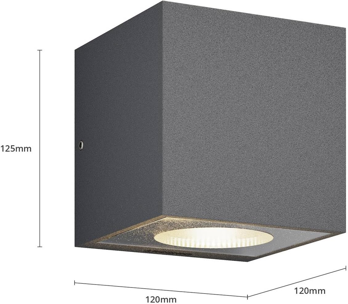 Arcchio LED Wandleuchte außen Tassnim (Modern) in Schwarz aus Aluminium (1 flammig,) - Außenwandleuchten Wandlampe Led Außenlampe Outdoor für Außenwand/Hauswand Haus Terrasse &