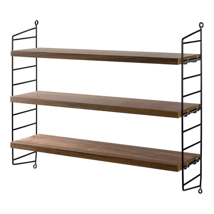String Furniture Etagère Pocket en noyer | Noir