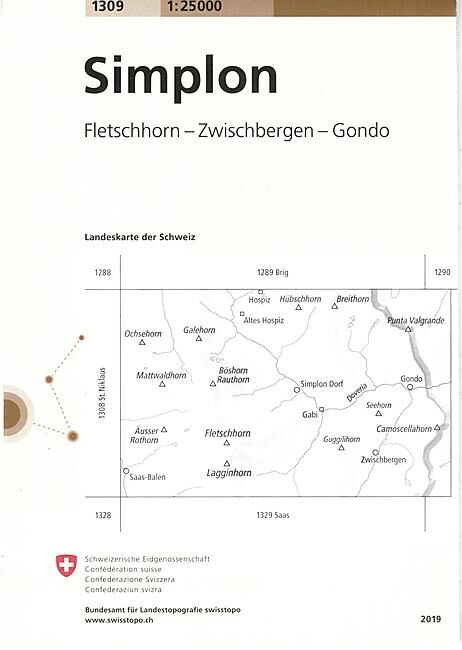 BUNDESAMT - 1309 SIMPLON ECHELLE 1 25 000