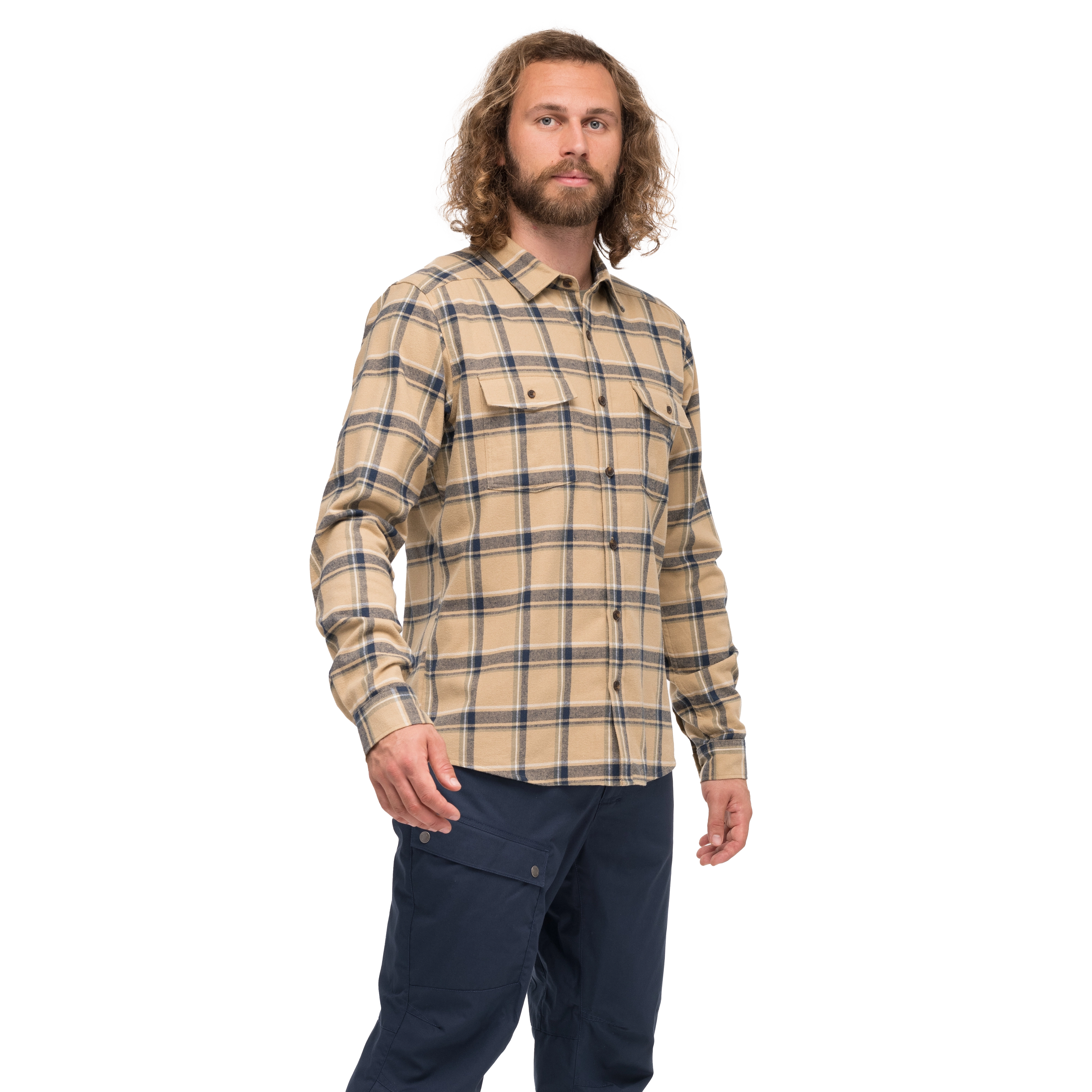 Tovdal Shirt Warm Sand / Navy Blue Check