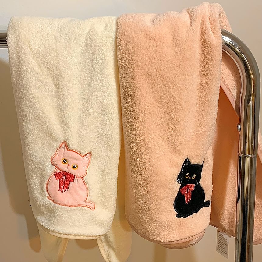 Intimo - Kattenapplicatie Coral Fleece Gezichtshanddoek (Diverse ontwerpen)