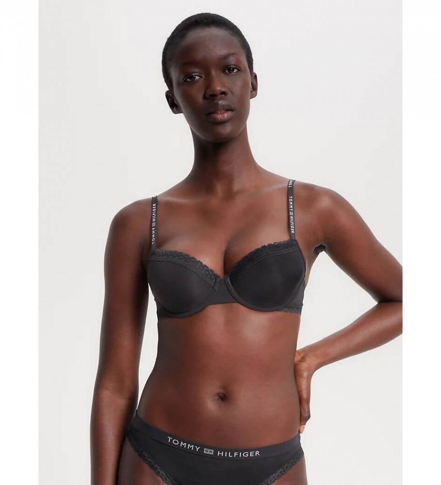 Sutiã Tommy Hilfiger Tonal Lace na cor preta