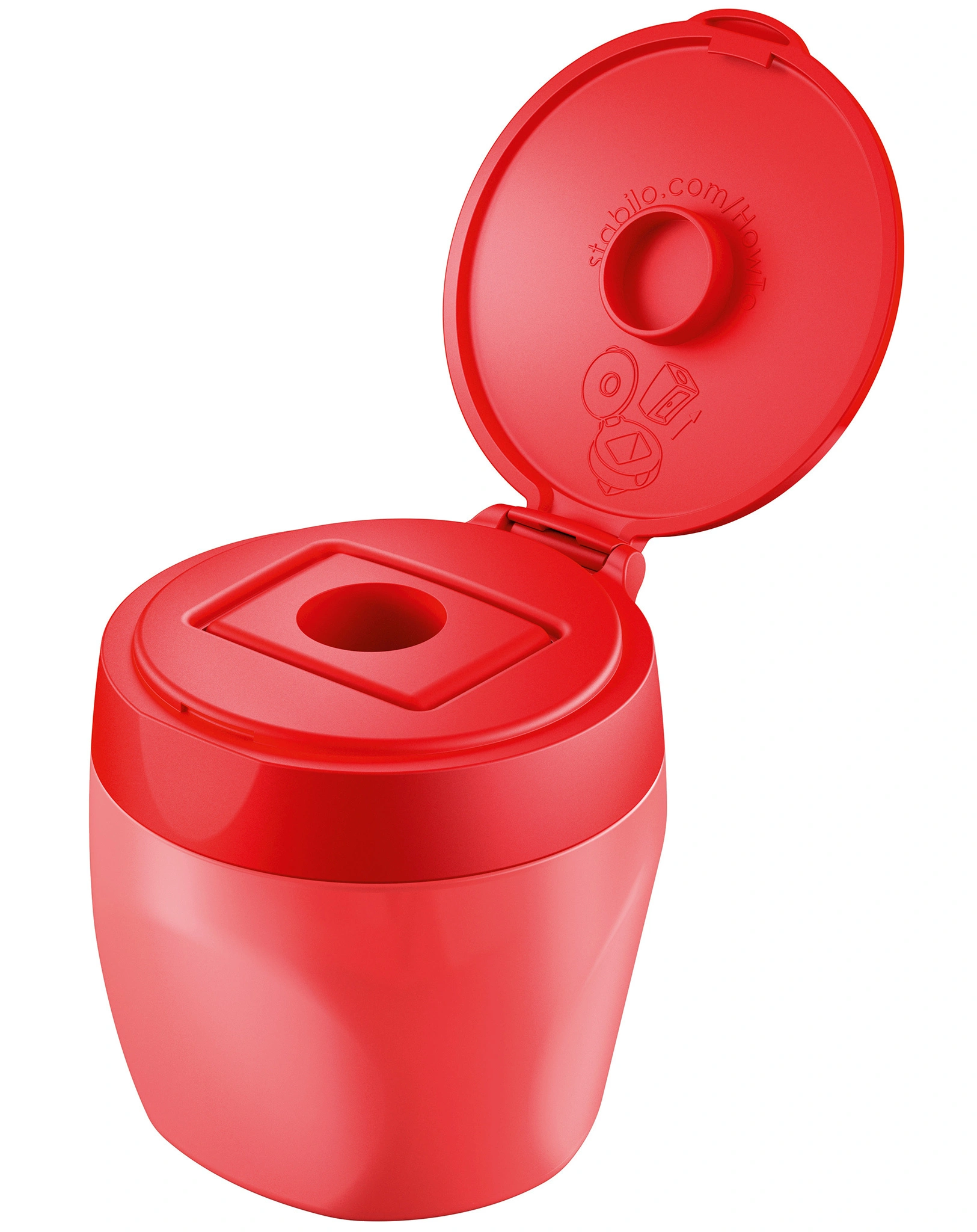 Dosenspitzer STABILO® woody 3in1 für extradicke Stifte in rot