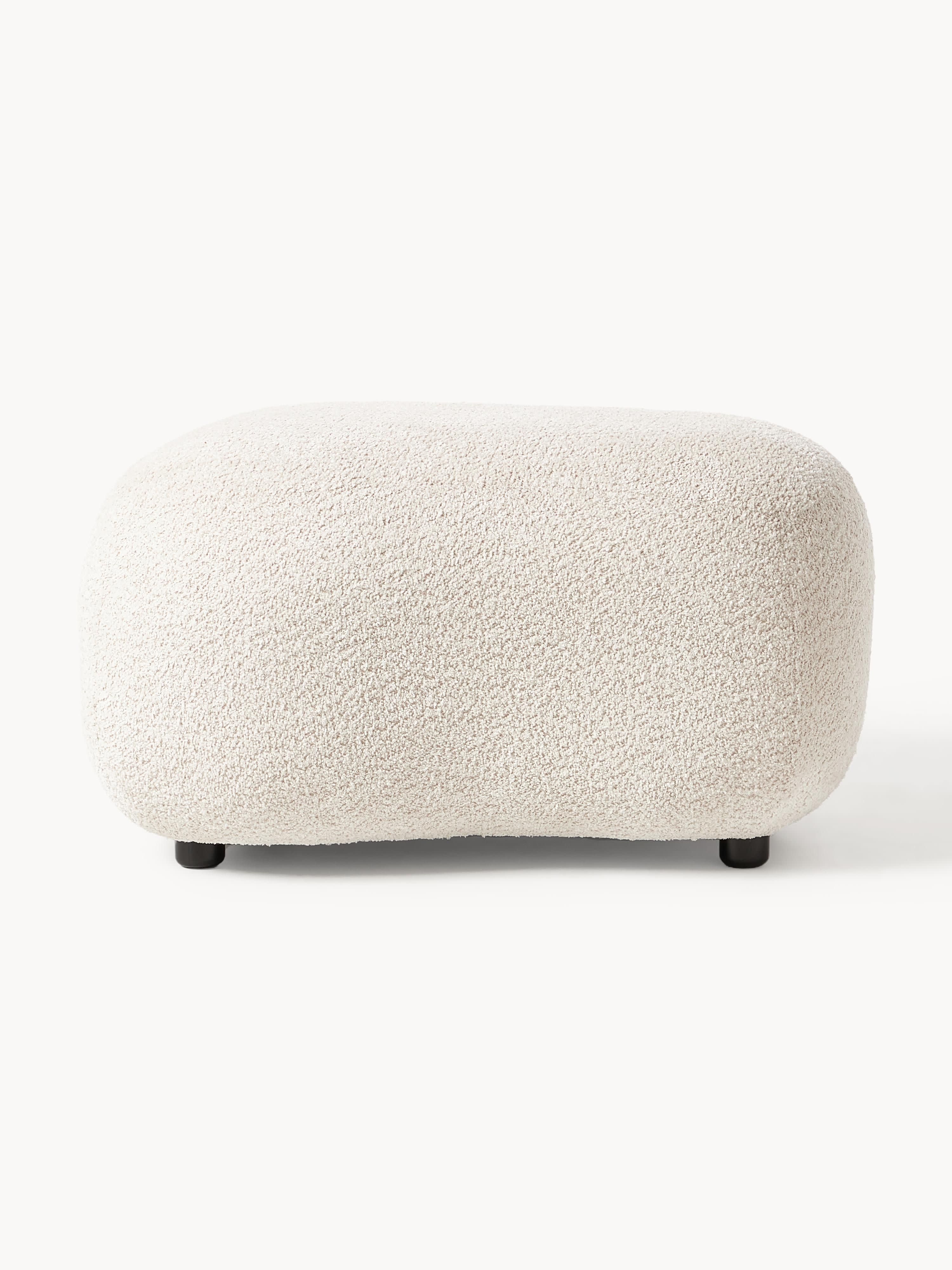 Poef Alba uit teddy-bouclé
