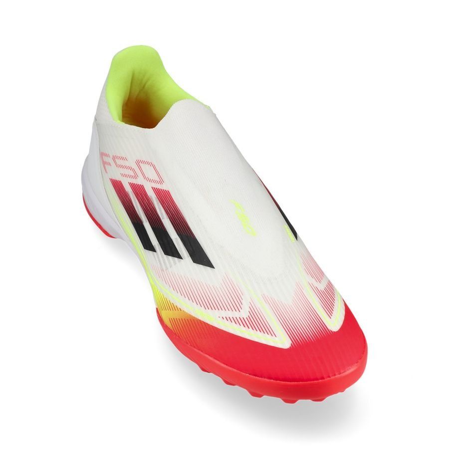 adidas F50 League Laceless TF Pure Victory - Blanc/Noir/Jaune