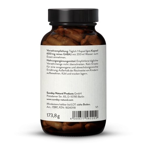 Sunday Natural Products  GABA 600 mgKapseln