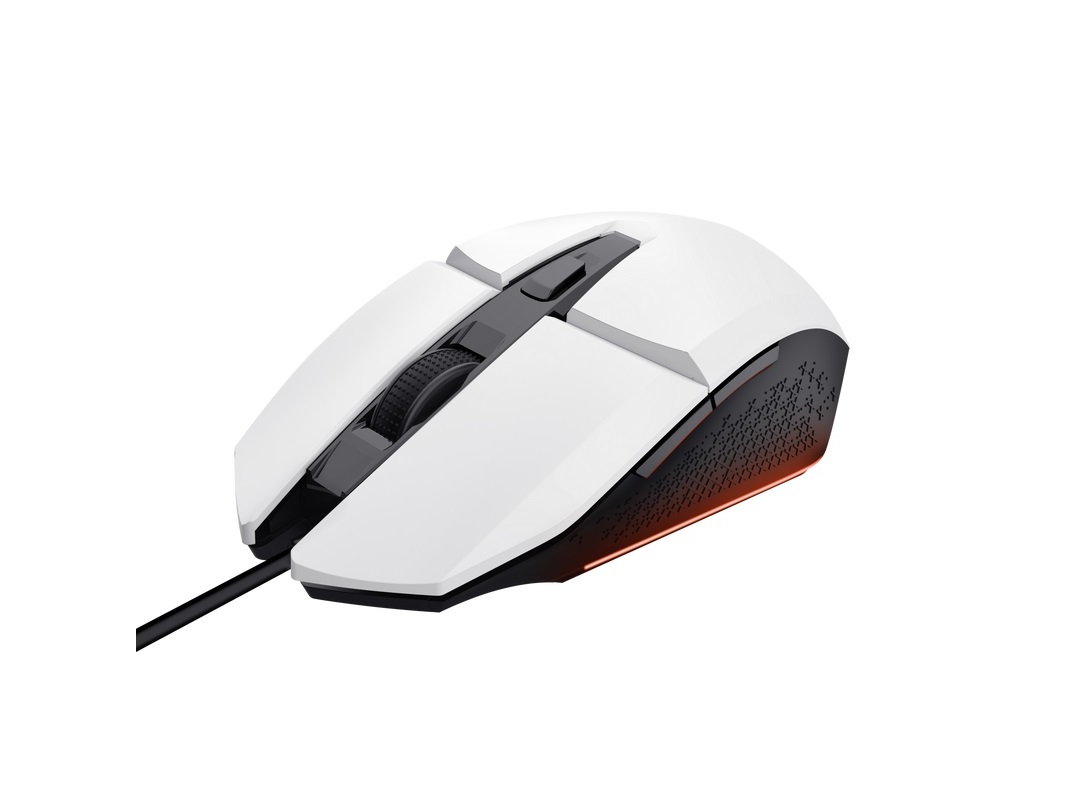 RATO GAMING C/ FIOS TRUST GXT109W BRANCO 6400 DPI