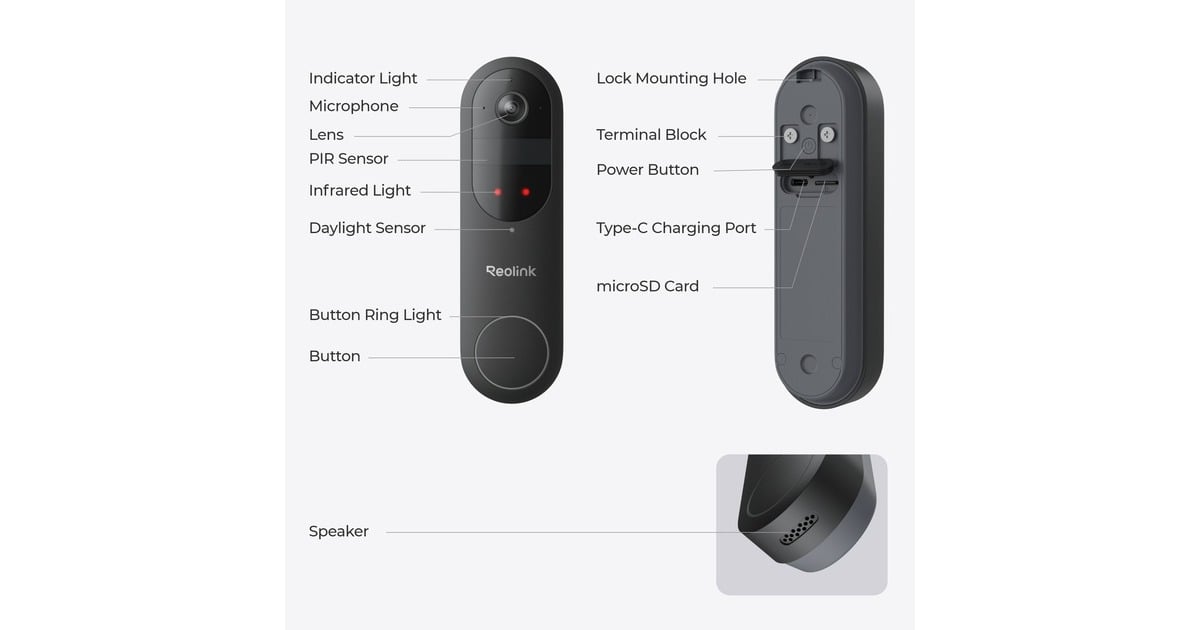 ReolinkD340B deurbel met Chime + 64GB SD-kaart  (Zwart)