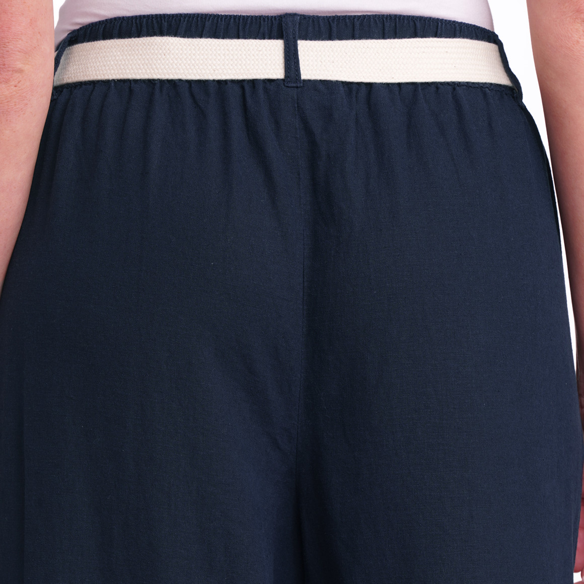 Gina Benotti Damen Leinen-Hose mit Bindegürtel dunkelblau