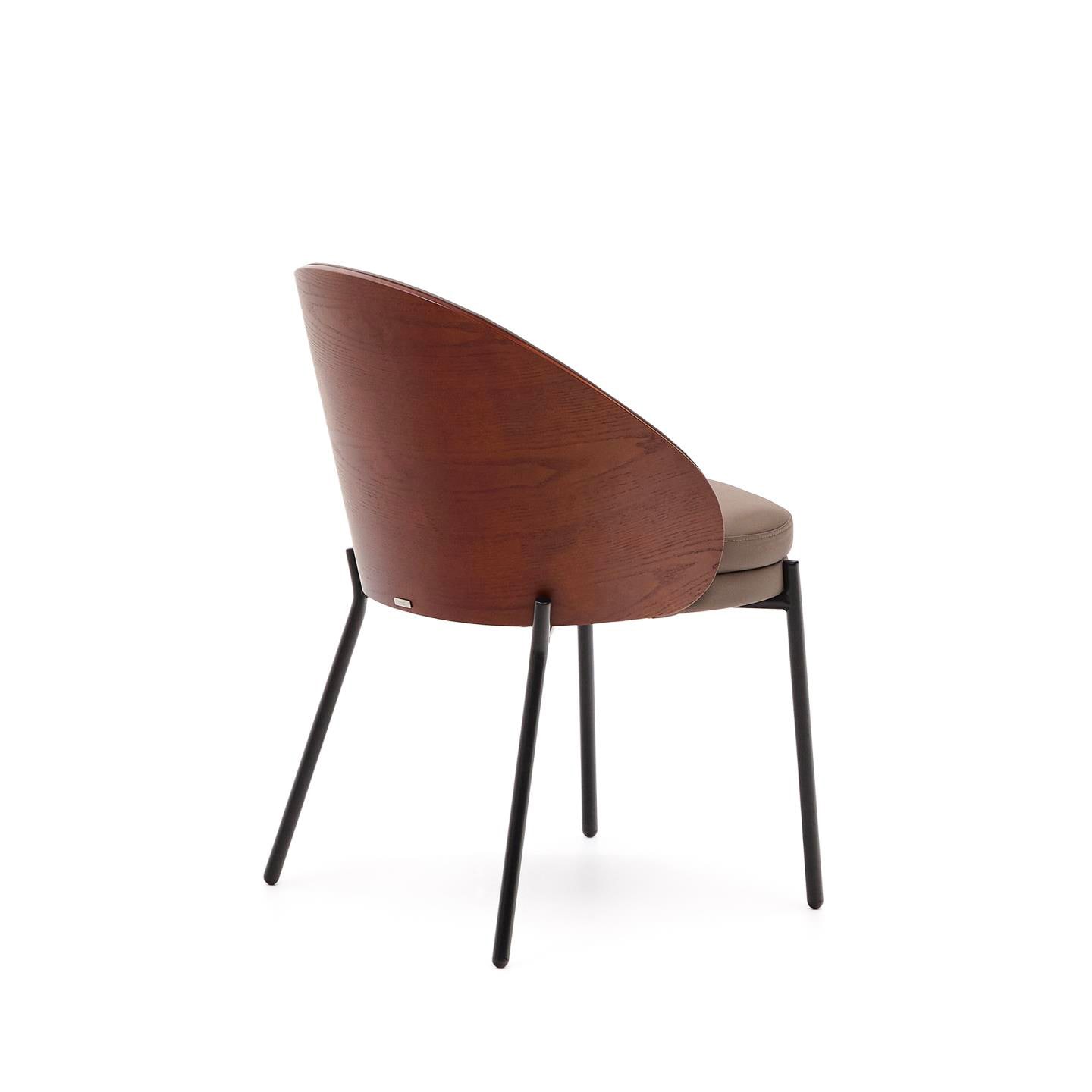Kave Home Stuhl EAMY Lederlook braun/schwarz