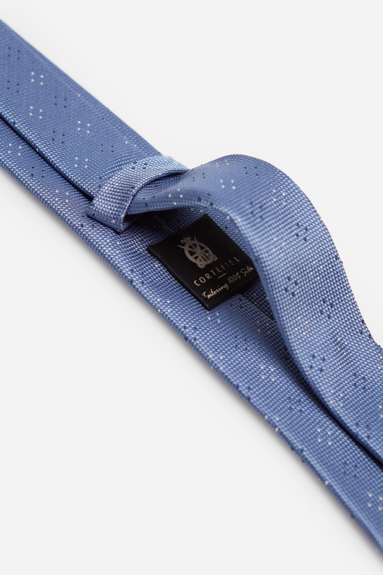 Gravata de seda com microestampa - Azul