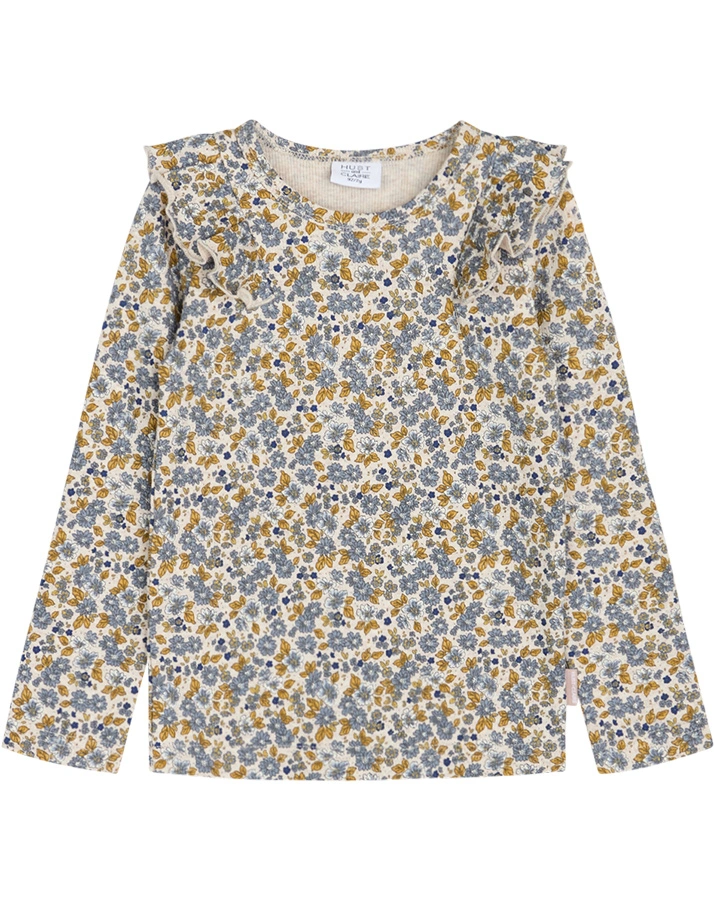Langarmshirt ALEXIA mit Rüschen in blue tint