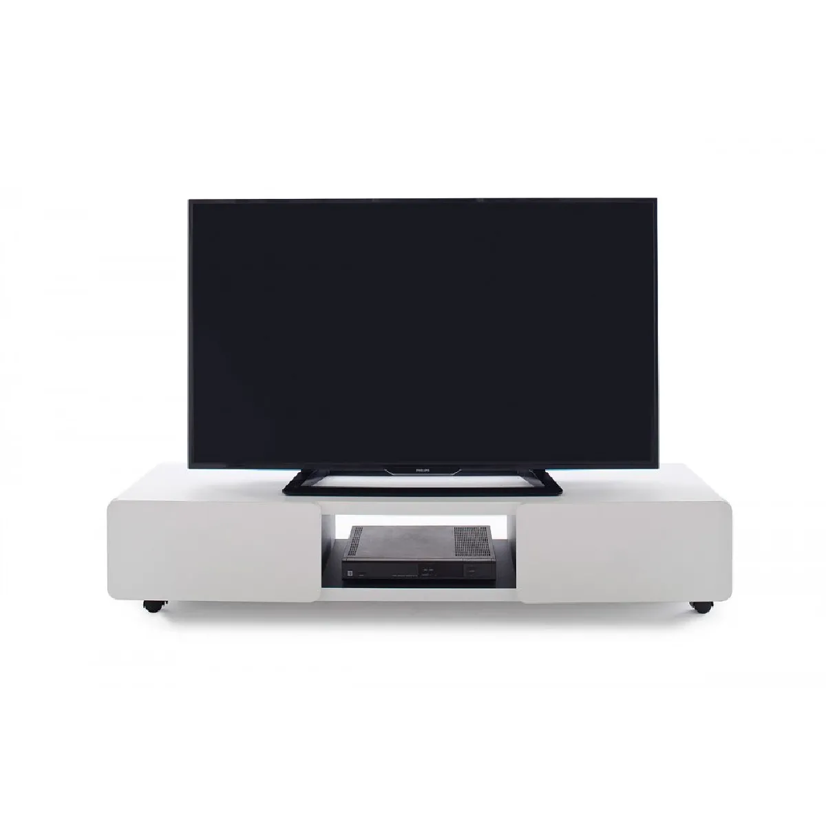 INSIDE 75 Meuble TV JUNAS - Blanc et Anthracite