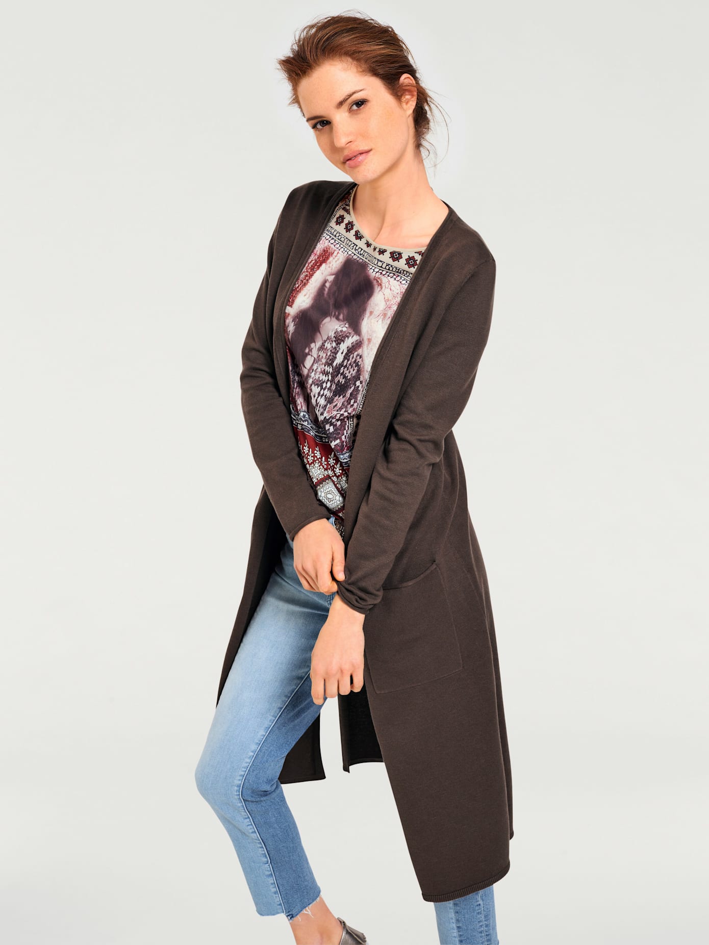 Veste longue en tricot look tendance