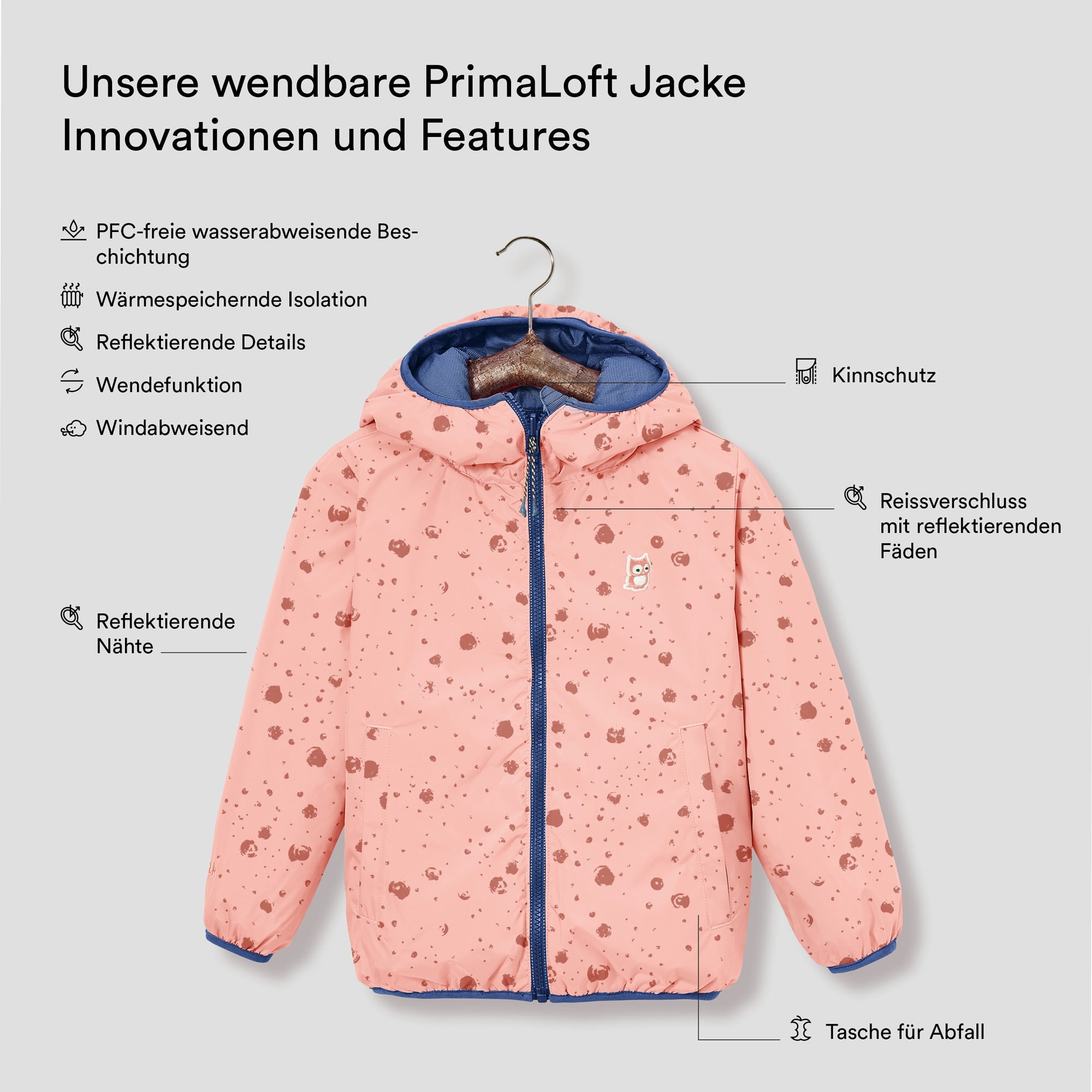 Glow wendbare PrimaLoft Jacke 