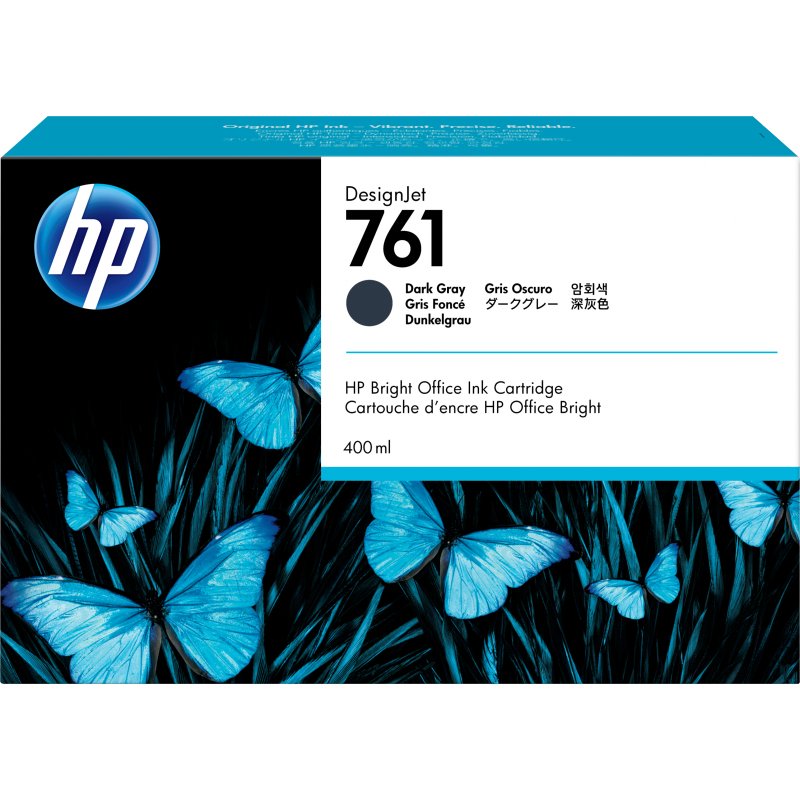 HP 761 cartouche d'encre DesignJet gris foncé, 400 ml