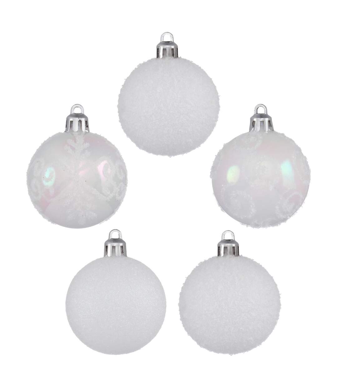 Kit Décoration pour sapin de Noël - 5 Pièces - Blanc
