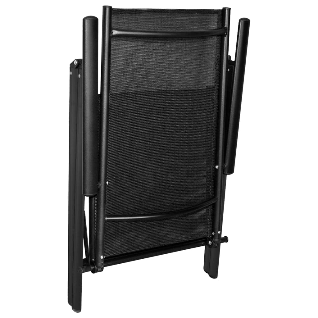 Mobilier de bistro 3 pièces aluminium et textilène noir