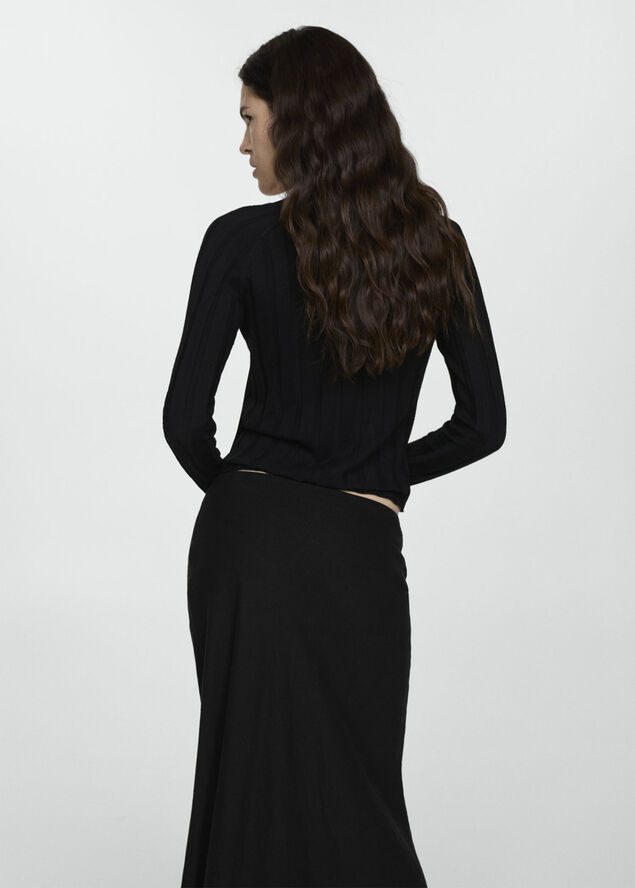 MANGO Button knit cardigan Black
