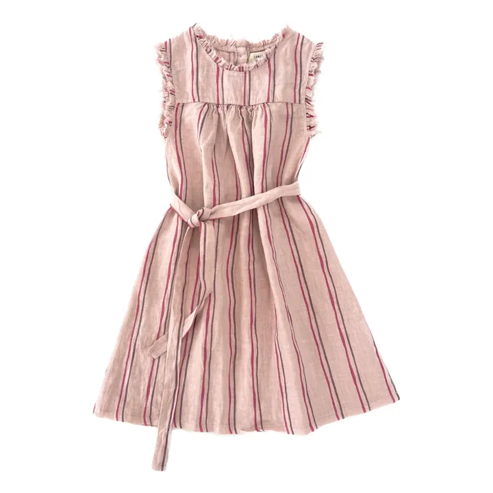 Longlivethequeen Robe Ruchée Rayée | Rose