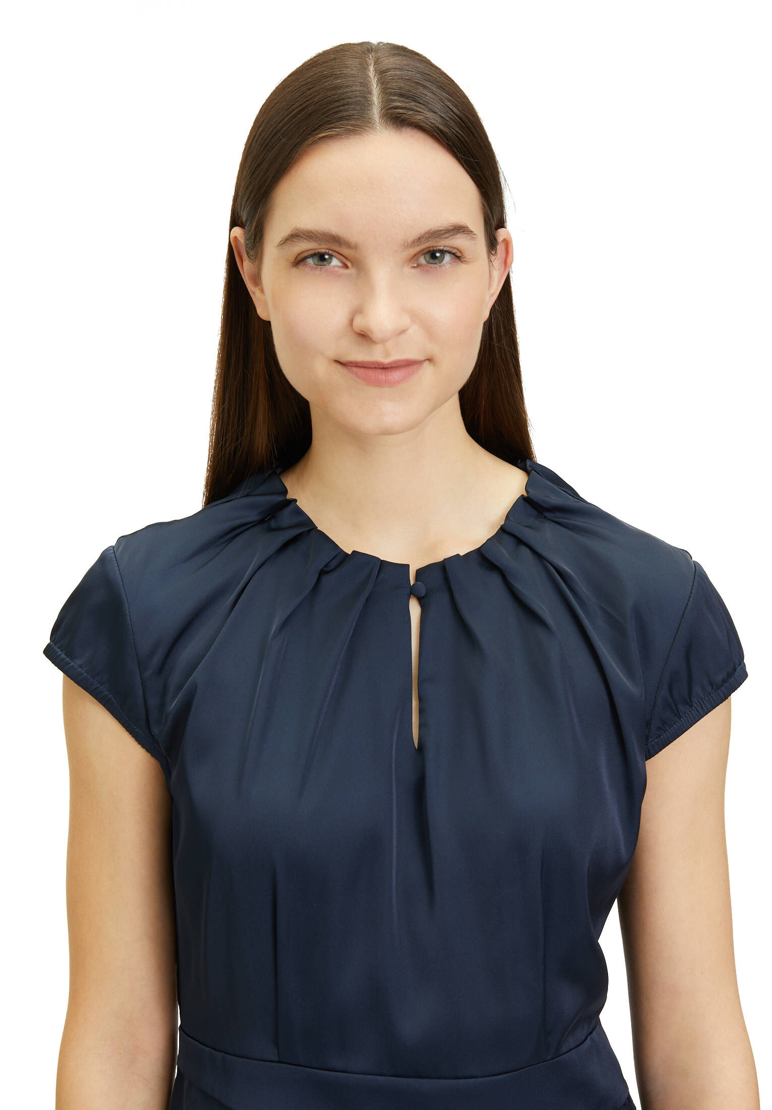 Betty & Co| Damen Spitzenkleid unifarben