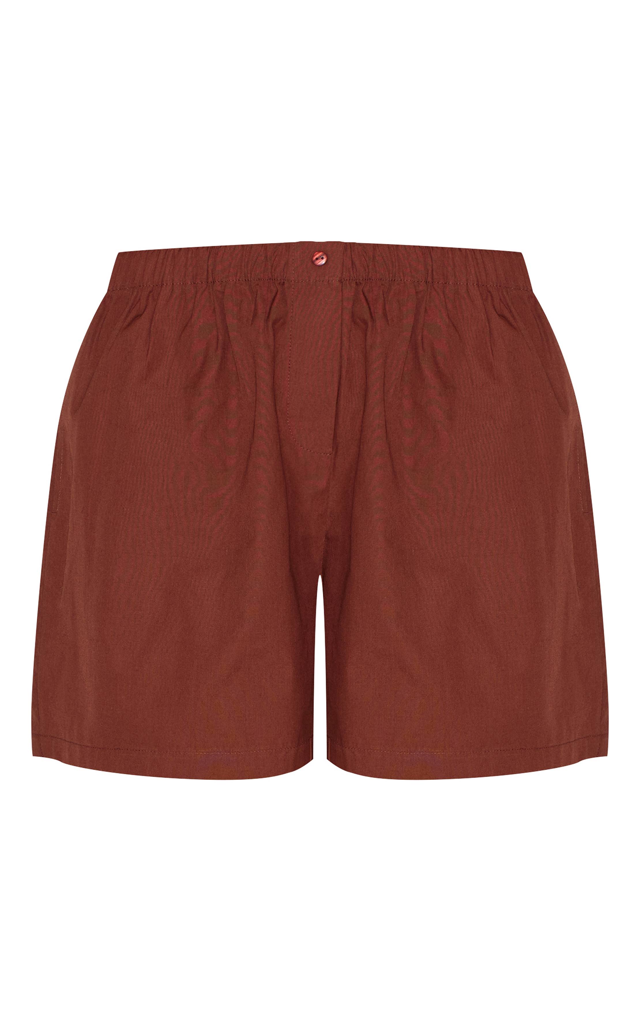 Chocolat Ensemble Short Ample En Popeline Pour Grande Taille