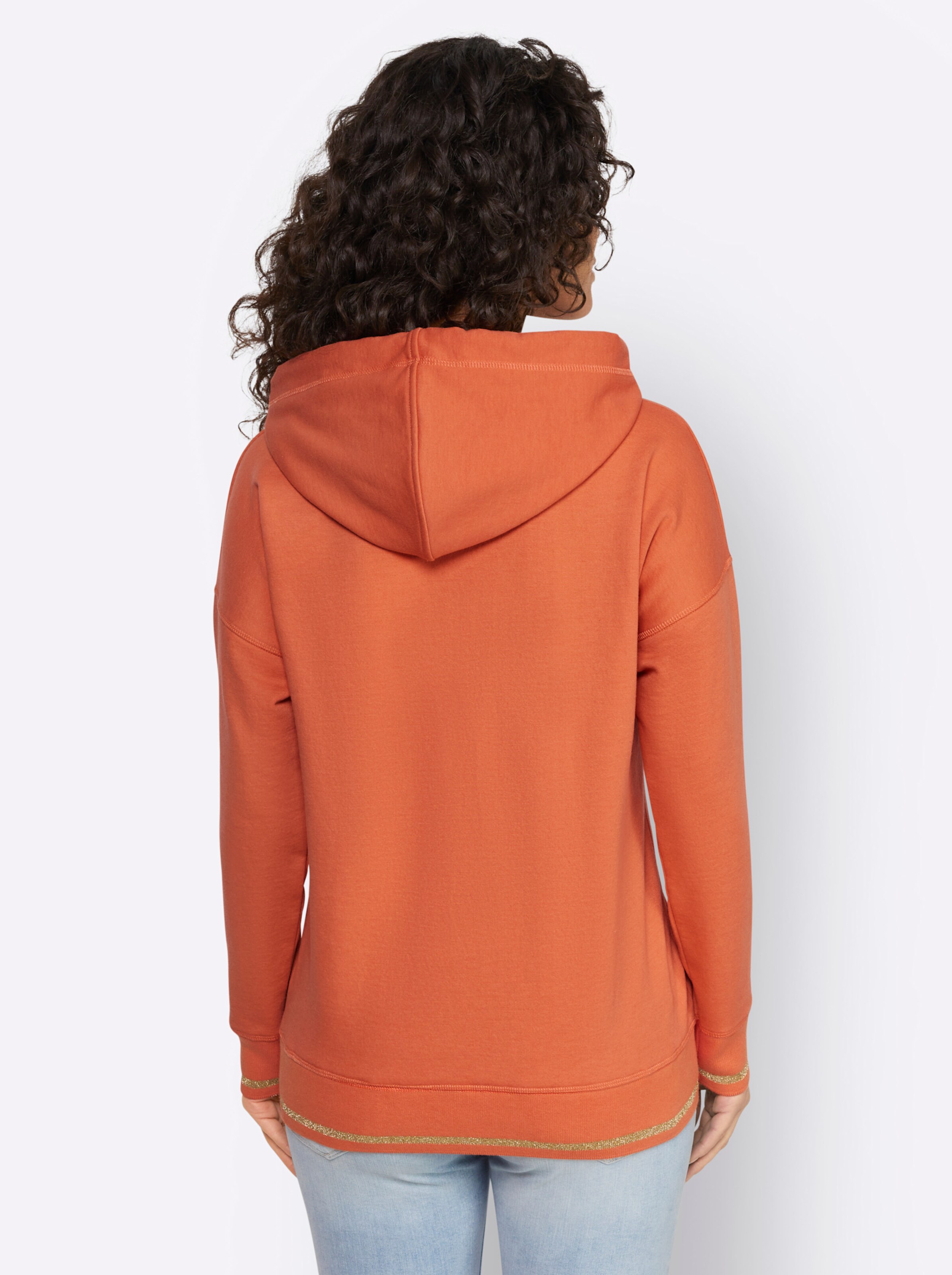 heine Sweatshirt in papaya-bedruckt