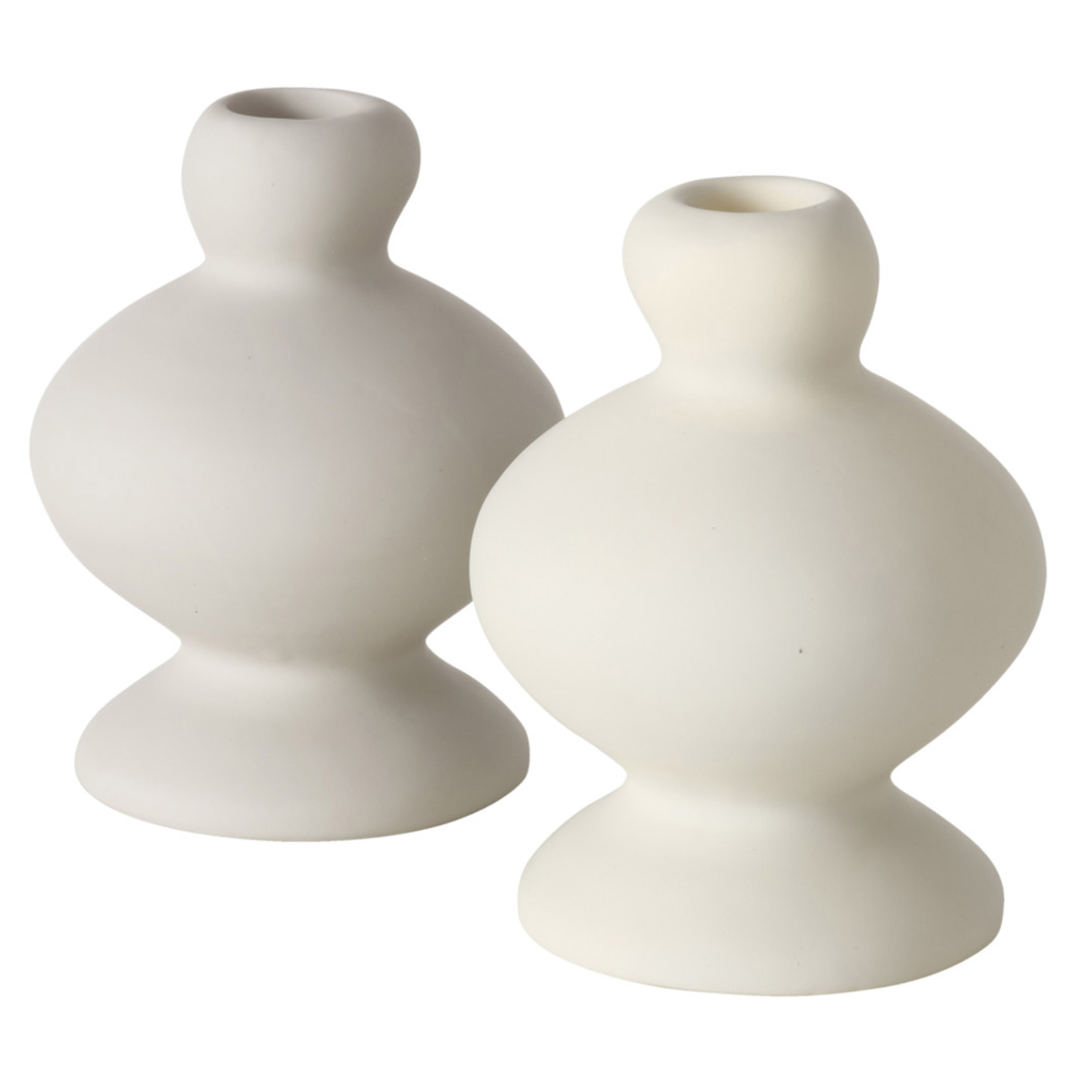 Kerzenleuchter - weiß oder creme - sortiert - 12 cm hoch