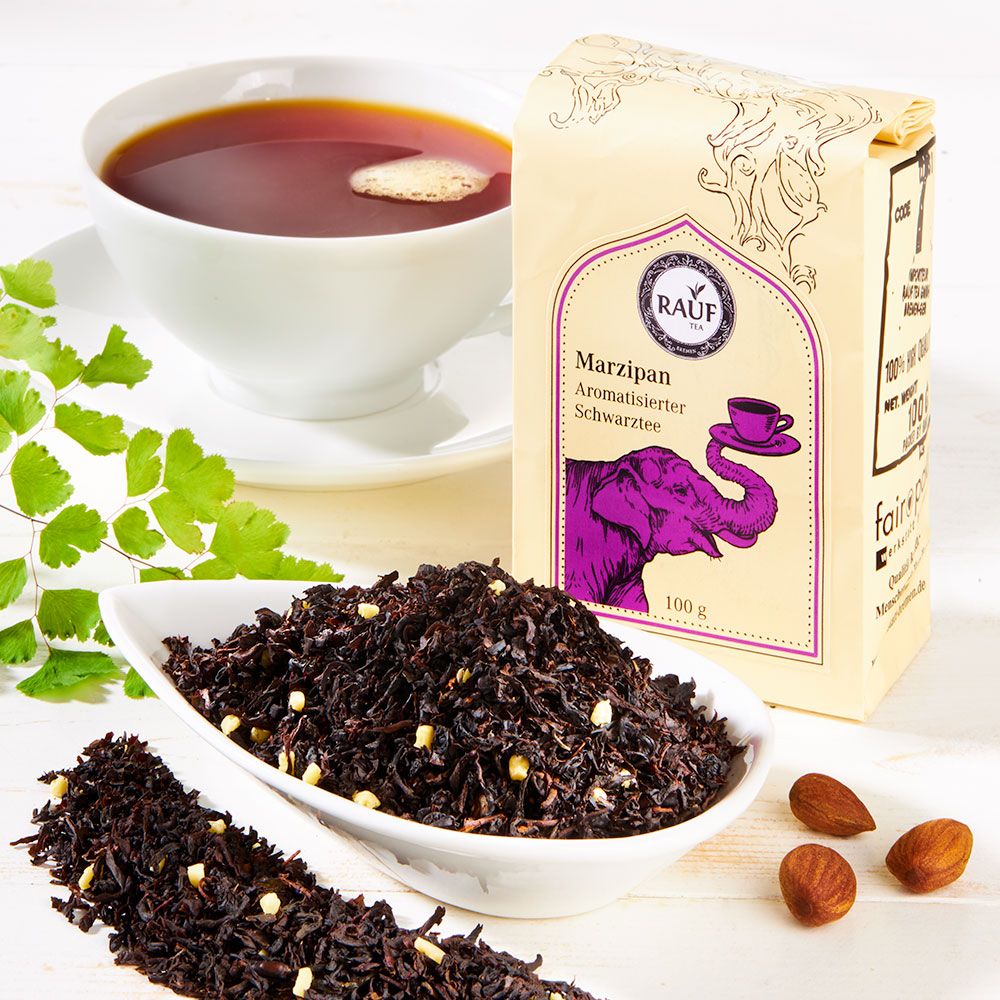 Rauf Tee aromatisierter Schwarztee Marzipan